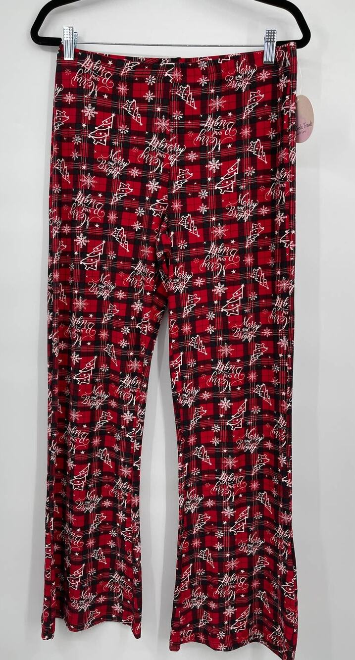 Full Circle Trends Super Soft Stretchy Pants Holiday Christmas Tree Red NEW 1X